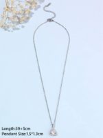 Simple Style Shiny Triangle Alloy Inlay Zircon Silver Plated Women's Pendant Necklace main image 2