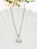 Simple Style Shiny Triangle Alloy Inlay Zircon Silver Plated Women's Pendant Necklace main image 4