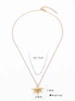 Copper 18K Gold Plated Simple Style U Shape Sun Butterfly Inlay Zircon Pendant Necklace main image 3