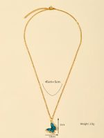 Copper 18K Gold Plated Simple Style U Shape Sun Butterfly Inlay Zircon Pendant Necklace main image 4