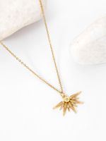 Copper 18K Gold Plated Simple Style U Shape Sun Butterfly Inlay Zircon Pendant Necklace main image 6