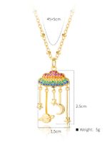 Copper 18K Gold Plated Simple Style Clouds Starry Sky Enamel Inlay Zircon Pendant Necklace main image 3