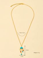 Copper 18K Gold Plated Simple Style Clouds Starry Sky Enamel Inlay Zircon Pendant Necklace main image 2