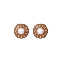 1 Pair Retro Simple Style Geometric Enamel Alloy Artificial Pearls Ear Studs main image 3