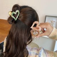 Women's Sweet Heart Shape Alloy Resin Plating Hair Claws main image 5