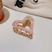 Women's Sweet Heart Shape Alloy Resin Plating Hair Claws sku image 3