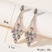 1 Pair Luxurious Shiny Tassel Inlay Copper Rhinestones Zircon Drop Earrings sku image 1