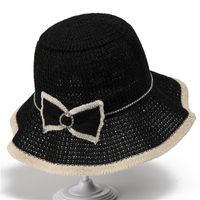 Women's Tropical Bow Knot Hollow Out Wide Eaves Bucket Hat sku image 2