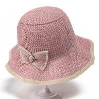 Women's Tropical Bow Knot Hollow Out Wide Eaves Bucket Hat sku image 4