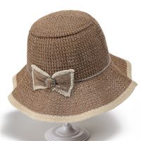 Women's Tropical Bow Knot Hollow Out Wide Eaves Bucket Hat sku image 3