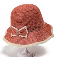 Women's Tropical Bow Knot Hollow Out Wide Eaves Bucket Hat main image 5