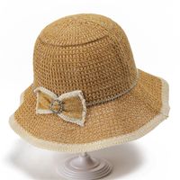 Women's Tropical Bow Knot Hollow Out Wide Eaves Bucket Hat sku image 6