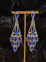 1 Pair Luxurious Shiny Tassel Inlay Copper Rhinestones Zircon Drop Earrings main image 5