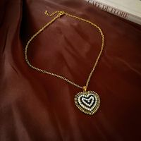 Retro Heart Shape Alloy Plating Inlay Acrylic Women's Earrings Necklace sku image 2