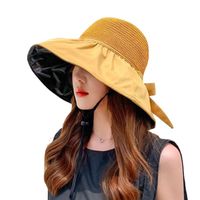 Women's Tropical Bow Knot Braid Bowknot Big Eaves Sun Hat main image 5
