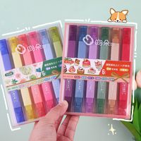 1 Jeu Couleur Unie Du Quotidien Plastique Style Simple Stylo Fluorescent main image 3