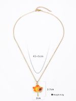 Copper 18K Gold Plated Simple Style Cross Leaf Maple Leaf Enamel Inlay Zircon Pendant Necklace main image 2