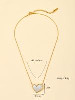 Stainless Steel 18K Gold Plated Retro Inlay Round Heart Shape Butterfly Shell Zircon Pendant Necklace main image 3
