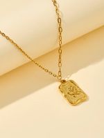 Stainless Steel 18K Gold Plated Retro Inlay Round Heart Shape Butterfly Shell Zircon Pendant Necklace sku image 3