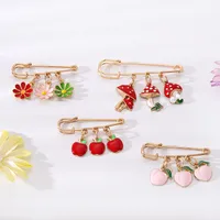 Simple Style Fruit Flower Mushroom Alloy Enamel Unisex Brooches main image 1