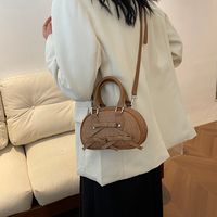 Women's Pu Solid Color Basic Sewing Thread Zipper Handbag main image 6