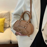 Women's Pu Solid Color Basic Sewing Thread Zipper Handbag sku image 4