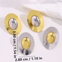 1 Pair Simple Style Color Block Plating Alloy Ear Studs main image 2