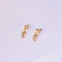 1 Pair Simple Style Geometric Titanium Steel 18K Gold Plated Drop Earrings main image 3