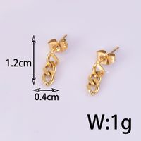 1 Pair Simple Style Geometric Titanium Steel 18K Gold Plated Drop Earrings main image 2