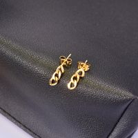 1 Pair Simple Style Geometric Titanium Steel 18K Gold Plated Drop Earrings main image 6