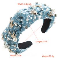 Women's Simple Style Classic Style Crown Alloy Cloth Inlay Rhinestones Pearl Hair Band main image 2