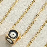 Simple Style Devil's Eye Square Copper Enamel Plating Necklace 1 Piece sku image 2