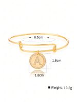 Copper 18K Gold Plated IG Style Hexagram Letter Snake Inlay Zircon Bangle main image 3
