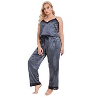 Daily Street Women's Casual Stripe Imitated Silk Polyester Pants Sets Pajama Sets main image 3