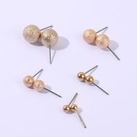 1 Set IG Style Simple Style Round Inlay Metal Acrylic Rhinestones Gold Plated Rhodium Plated Ear Studs main image 4