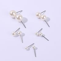 1 Set IG Style Simple Style Round Inlay Metal Acrylic Rhinestones Gold Plated Rhodium Plated Ear Studs main image 6