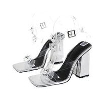 Women's Streetwear Solid Color Square Toe Open Toe Ankle Strap Sandals sku image 2