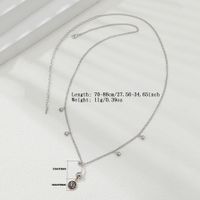 Classic Style Shiny Letter Copper Inlay Artificial Diamond Steel Color Unisex Waist Chain main image 2