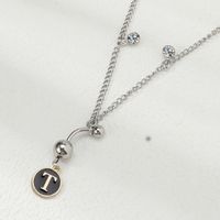Classic Style Shiny Letter Copper Inlay Artificial Diamond Steel Color Unisex Waist Chain main image 4
