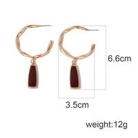 1 Pair IG Style Nordic Style French Style Geometric Enamel Metal Gold Plated Drop Earrings main image 2