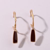 1 Pair IG Style Nordic Style French Style Geometric Enamel Metal Gold Plated Drop Earrings main image 3