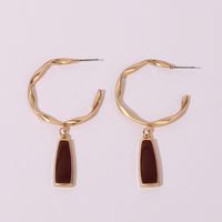 1 Pair IG Style Nordic Style French Style Geometric Enamel Metal Gold Plated Drop Earrings main image 4