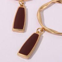 1 Pair IG Style Nordic Style French Style Geometric Enamel Metal Gold Plated Drop Earrings main image 5