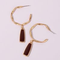 1 Pair IG Style Nordic Style French Style Geometric Enamel Metal Gold Plated Drop Earrings main image 6
