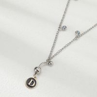 Classic Style Shiny Letter Copper Inlay Artificial Diamond Steel Color Unisex Waist Chain sku image 4