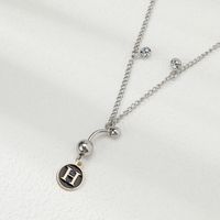 Classic Style Shiny Letter Copper Inlay Artificial Diamond Steel Color Unisex Waist Chain sku image 8