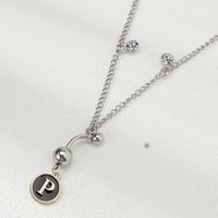 Classic Style Shiny Letter Copper Inlay Artificial Diamond Steel Color Unisex Waist Chain sku image 16