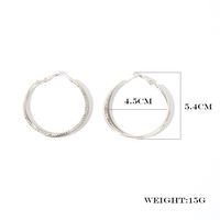 1 Pair Exaggerated Simple Style Circle Metal Rhodium Plated Earrings main image 2