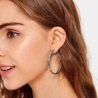 1 Pair Exaggerated Simple Style Circle Metal Rhodium Plated Earrings main image 1