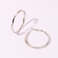 1 Pair Exaggerated Simple Style Circle Metal Rhodium Plated Earrings main image 3